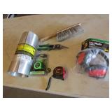 coil,tin snips,tape measures,ear muffs,brush