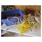 blue tote,straps,rope & ducting