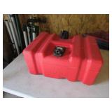 red plastic gas tank