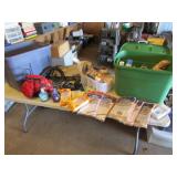 2 totes,cleaning items,hand vac & items