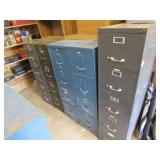 5 metal file cabinets