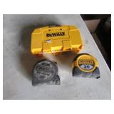 dewalt & stanley tape measures & dewalt container