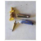 plumb bob,kobalt box cutter & allen pack