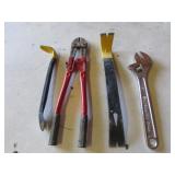 bolt cutters,pry bars & adjustable wrench