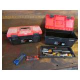 2 toolboxes w/some tools