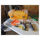 yellow toolbox,square,tin snips,tools & items