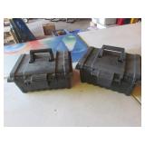 2 black toolboxes