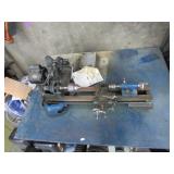 smaller lathe on metal board & accessories