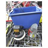 blue tote,feed scoop,buffer & cb radio