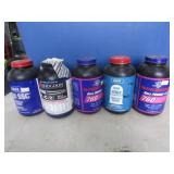 5 partial jugs of gun powder