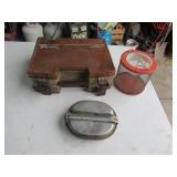 u.s. mess kit,tacklebox,fishing tackle & wood lure