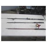 3 fishing poles incl:shakespeare