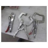3 vise grips incl:welding clamps