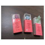 3 mosser pee wee glass clowns w/boxes