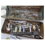 toolbox of misc sockets,ratchets & extensions