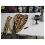 blue tote,heater top & WW2 airplane mooring case