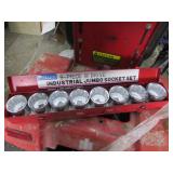 pittsburgh 3/4" jumbo socket set w/red case