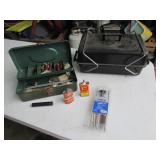 gun cleaning kit,2 oil cans,metal box & items