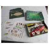fly fishing items & cards w/box