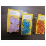 3 mosser glass clowns w/boxes
