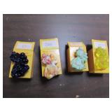 4 mosser glass clowns w/boxes