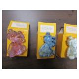 3 mosser glass clowns w/boxes