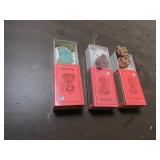 3 mosser pee wee glass clowns w/boxes