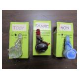 3 mosser glass clowns w/boxes