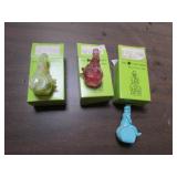 3 mosser glass clowns w/boxes
