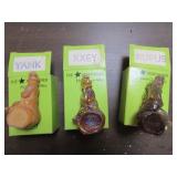 3 mosser glass clown w/boxes