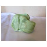 jadite glass dog head