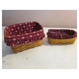 2 smaller longaberger baskets