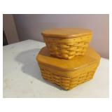 2 longaberger baskets w/lids