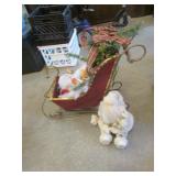 christmas sleigh & santa claus decorations