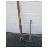 pick axe & posthole diggers