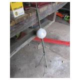 lightning rod w/white glass ball