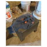 stool,small clamps,wire & chemicals