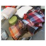 blankets & green plastic items