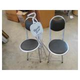 2 folding chairs & cane