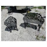 matching aluminum patio bench & seat