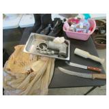 butcher knives,meat tray,boots & items
