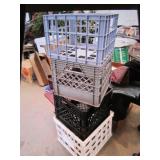 4 plastic milk crates
