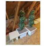 artificial plants w/lights on them & stand