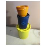 3 tupperware canisters