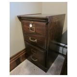 wooden file cabinet w/key
