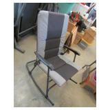 fold up lawn rocker & plastic chairs