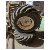2 used lawn tractor tires w/rims
