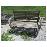 wooden glider bench