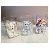 3 beanie babies w/cases