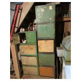 metal lockers & partial oils & misc items inside